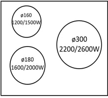 Load image into Gallery viewer, 60cm 3 Zone Black Induction Cooktop CAS6013Z