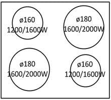 Load image into Gallery viewer, 60cm 4 Zone Black Induction Cooktop CAS6012F