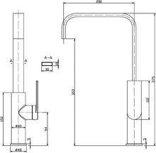 Load image into Gallery viewer, Gooseneck Sink Mixer Mixer Tap Matt Black CASA1001MB

